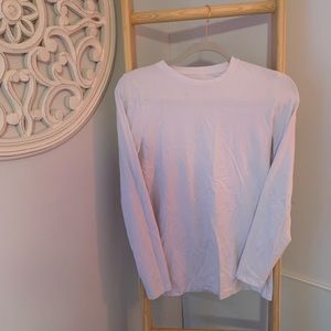 White fitted long sleeve top
